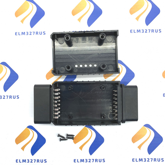 Корпус адаптера (переходника) OBD2 папа-мама с пинами разборный